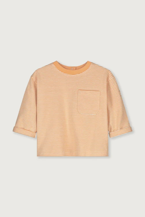 baby pocket t-shirt long sleeves - melon cream - Afbeelding 2